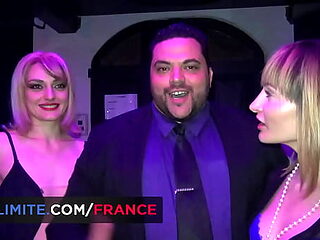 Private party at the swinging club with multiple girls