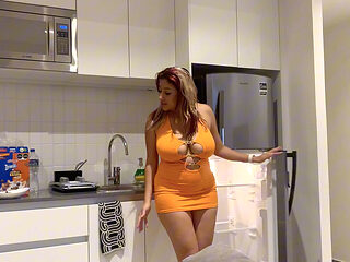 Huge Natural Boobs Mexican MILF Next Door Catches Neighbor Jacking off and Then Fucks Him Raw Without Condom