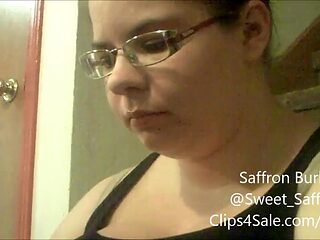 Chubby redhead Saffron Burke's solo fun with adult toys and hairbrushing