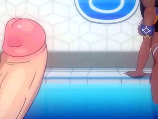 Ebony Pokemon Coach Gets Hard Anal Creampie - Uncut Animation
