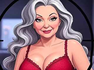 Mature mom Sweetbutterfly gives a deepthroat gilf blowjob from her younger lover