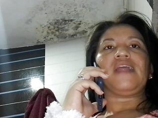 I was so horny I was looking to take a shower and ended up on a sexy video call with my stepfather