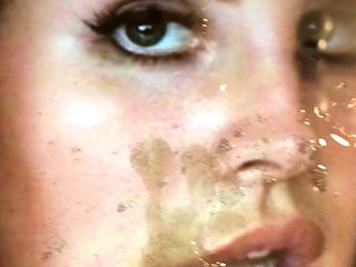 Lana del Rey face closeup cumtribute 
