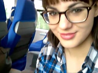 Public blowjob   swallow on train