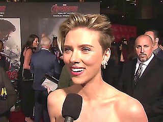 Scarlett Johansson   Cleavage At Avengers Premiere