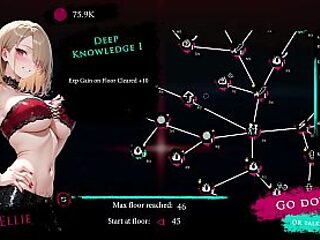 Busty blonde witch gives a 3D blowjob in an animated game
