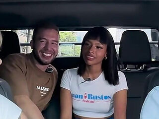 Interracial Sexcar: Brittanytaylor Ebony Woman with a Big Butt, Devours a Blonde's Cock Behind the Car While Her Friend Watches.