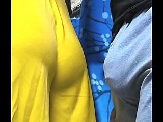 Amateur blonde babe caught in a public bus situation