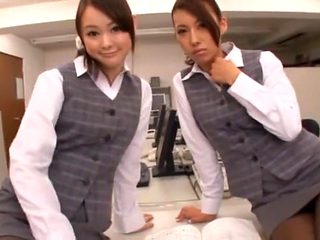 Incredible Japanese chick Mai Yuzuki, Saki Asahina in Exotic Foot Job, Office JAV scene