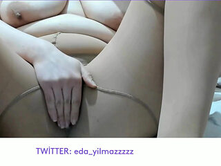 Skin-colored Pantyhose - Bra - Big Tits - Big Ass - Masturbation - Turkish MILF - Turkish Porn