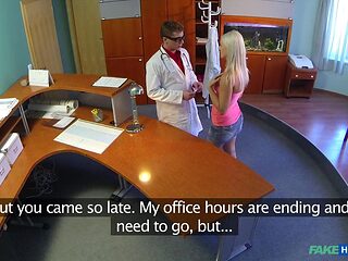 Blanche Bradburry, Sexy Blonde Patient, Devours Doctors Big Cock in Steamy Blowjob Before Inten