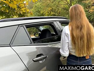 Mary Rock Takes Maximo Garcias Public Anal Pounding in Car