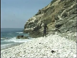 Three hot black chicks explore new scenes on the beach