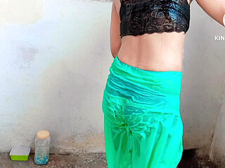 Full Indian Step Sister Bathing Front Her Stepbrother