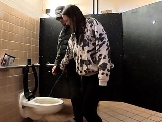 Caught Public Restroom and Sloppy Seconds with Wife