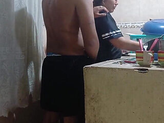 Mexican Woman Having Anal Sex in the Kitchen, Hurry up My Boss Will Arrive Any Minute Now. Mexico City