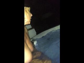 MILF Candi Annie Fucks and Swallows Cum in Hot Tub Romp - POV Video