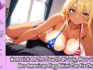 Homesick On The Fourth Of July, Your GF And Her American Flag Bikini Can Fix That - Erotic Audio Roleplay
