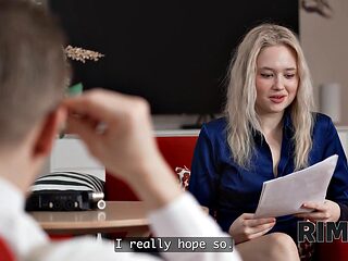 Blonde New Boss Informs Eager Employee That Rimming Her Ass During Intense Anal Ass-Licking Is Standard Procedure For
