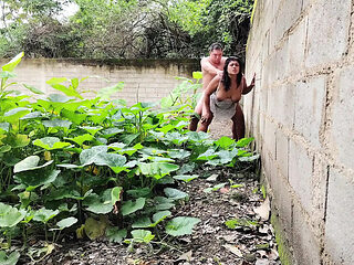 StepMom Fucks StepSon Outdoors - Big Natural Tits Latina Gets Pussy Full of Cum