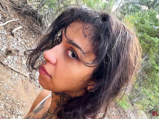 Ravyn Alexa Outdoor Slut Hunt - Rough Doggy Style Face Fucking & Creampie Filled with Cum