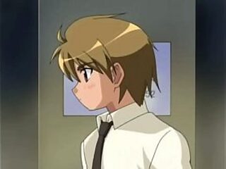 Hentai teen bangs nerdy guy in the library