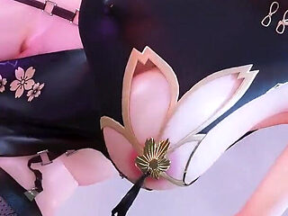 [mmd] Yolandel & Rita Chocolate Cream Double Striptease Black Silk Pantyhose Big Nipple Nipple Milk Chain Red Sole High Heels