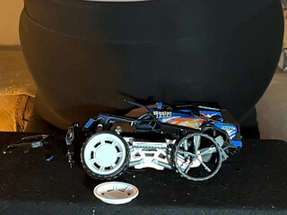 Plastic Toy Car Got Crushed by Lucys Fat Ass!