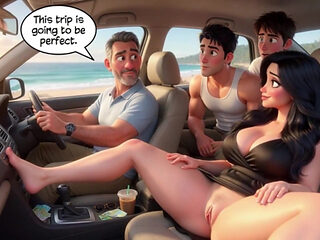 Stepmother's Secret Weekend Passion at the Beach Chalet (ai Generated)
