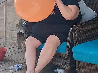 Big Beauty Nurse Vicki Has a Request to Blow up a Huge Balloon