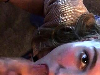 Erotic amateur girl giving blowjob and titjob in POV