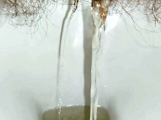 Woman Pissing in the Toilet, Golden Shower, Hairy Pussy Pee
