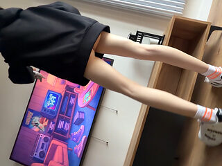 Extremely Skinny 18yo Maid Keeps Cleaning While I Fuck Her