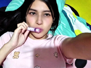 Cute Asian masturbates