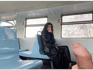 Katty West - Public Dick Flashing On Train - Stranger Girl Was Shocked When Saw My Hard Cock