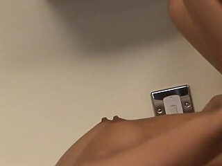 Young Brunette with Small Tits Masturbates Solo in the Kitchen