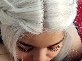 My White Haired Blonde Giving a Perfect Deep Throat