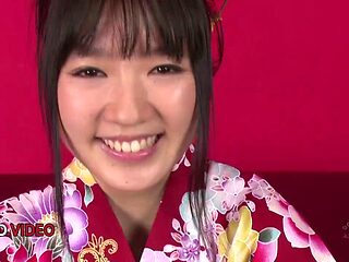 Chiharus Sexy Kimono Threesome Sparks Steamy Creampie Blowjob