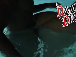 Latina BBC Jenny Picante gets double-teamed at the pool party