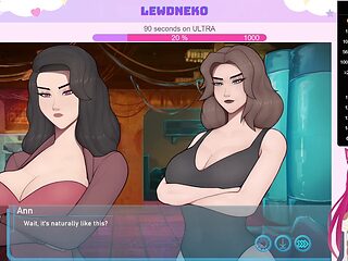 LewdNeko the VTuber showcases solo fun in Sleeve Shock with big tits and cyberpunk flair