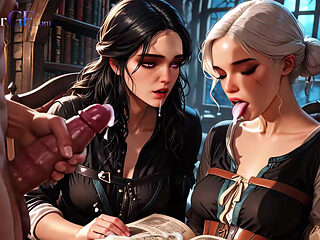 Cartoon sexfest explodes with POV cock in every Witcher fantasy hole - AI madness
