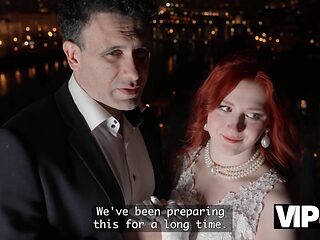 Naughty redhead bride films homemade wedding porn with hubby
