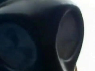 Dominating gas mask man