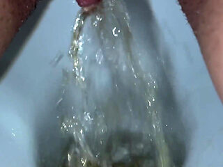 A Morning Collection of Yellow Urine and Dirty Pads! Female POV!