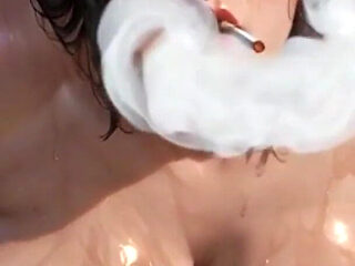 SSBBW Oiled Body in Bed Bondage Smoking - Humiliated but Horny