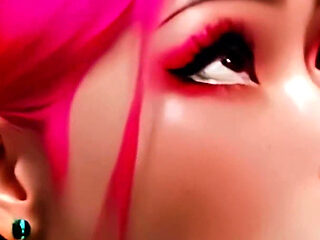 Asian - Thick Koreans - Titfuck & Blowjob Interracial Fucking - Animated Porn