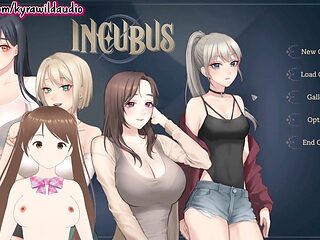 Sex game gameplay, visual hentai, tanned