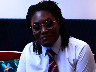 Naughty Student Oshun mocks your small cock!