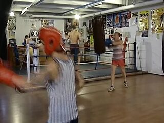 German boxer babe gets her ass fucked by two dudes