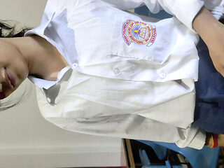 Desi Indian School Girl With Tight Pussy Talks Hindi During Sex